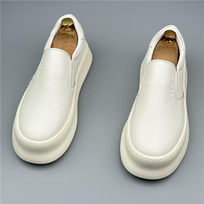 Fashion Fashion Designer New Men's White Black Lace Up Platform Height Increasing Causal Shoes Flats Moccasins Sports Walking Sneakers