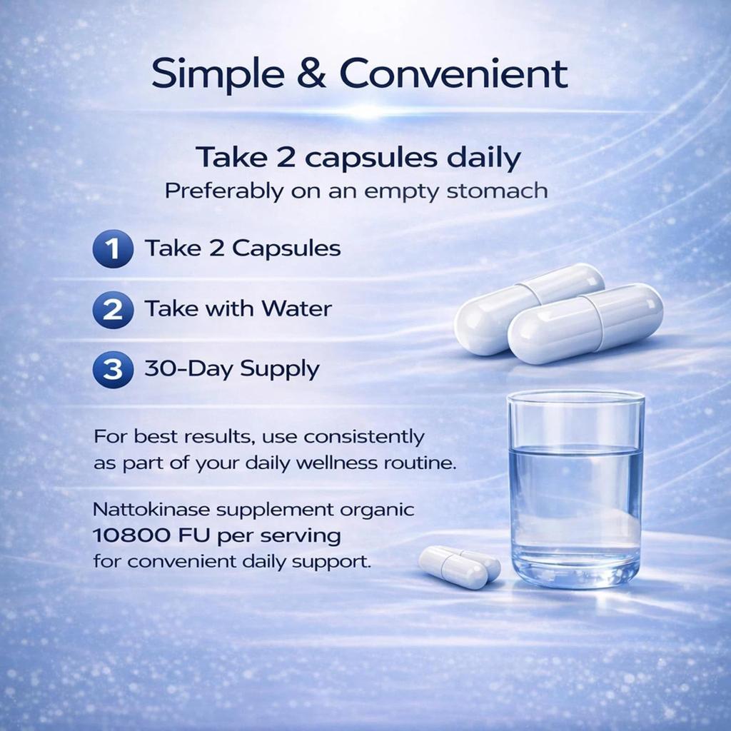 1-3X Nattokinase Supplement - 10800 FU 60 Capsules Per Serving HOT 2026
