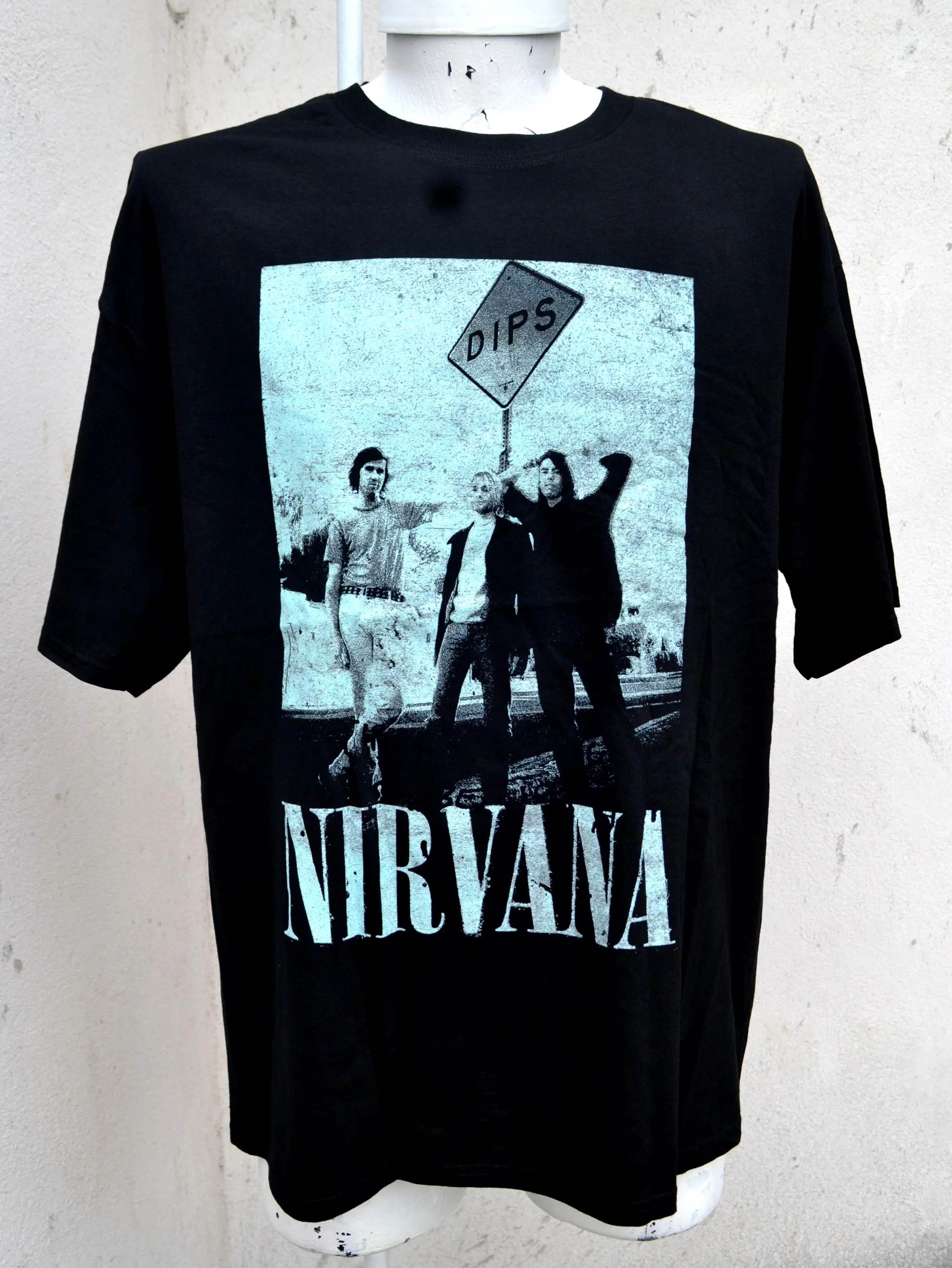 

Classic Nirvana Band Retro Cotton TShirt Mens Short Sleeve Summer Punk Style Pure Color Loose Fit Casual Breathable TShirt M