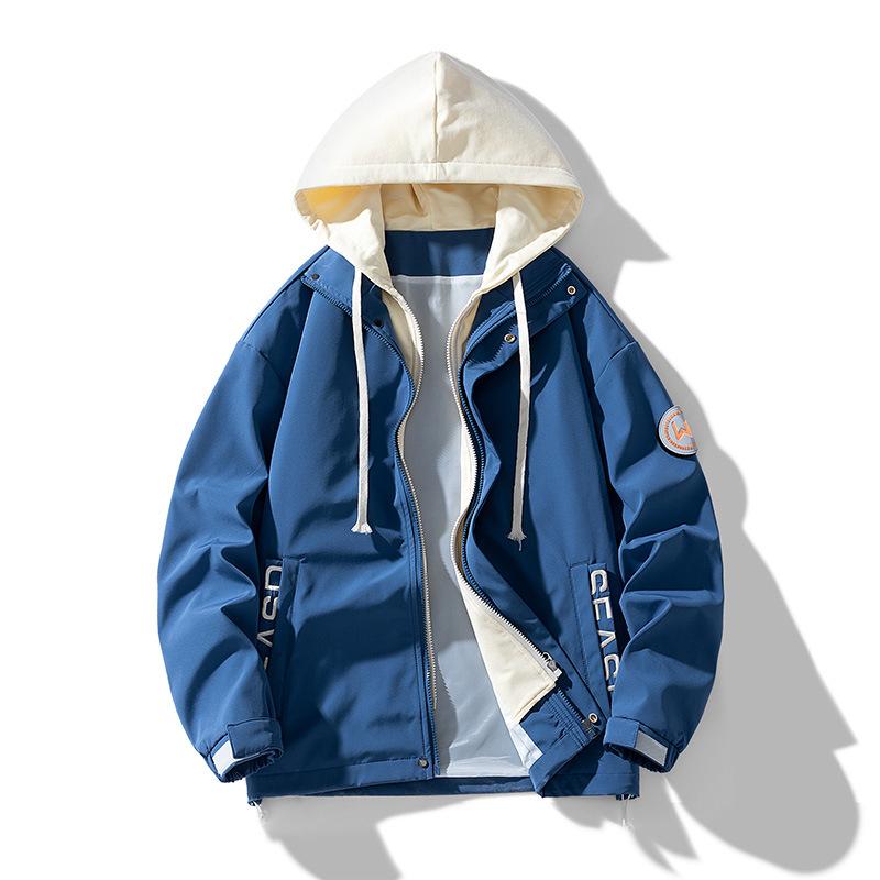 

Men s Spring and Autumn Style New Fashion Fashion Spring Lapel Work Top Men s Business Casual Jacket M синий