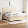 3141638 vidaXL Divan Bed with Mattress Cream 180x200 Cm Fabric