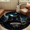 Night Cat Garden Moon Round mat, Anti-slip Circle Carpet Chair rug For livingroom,Bedroom, doormat home decor Gift Christmas Gifts