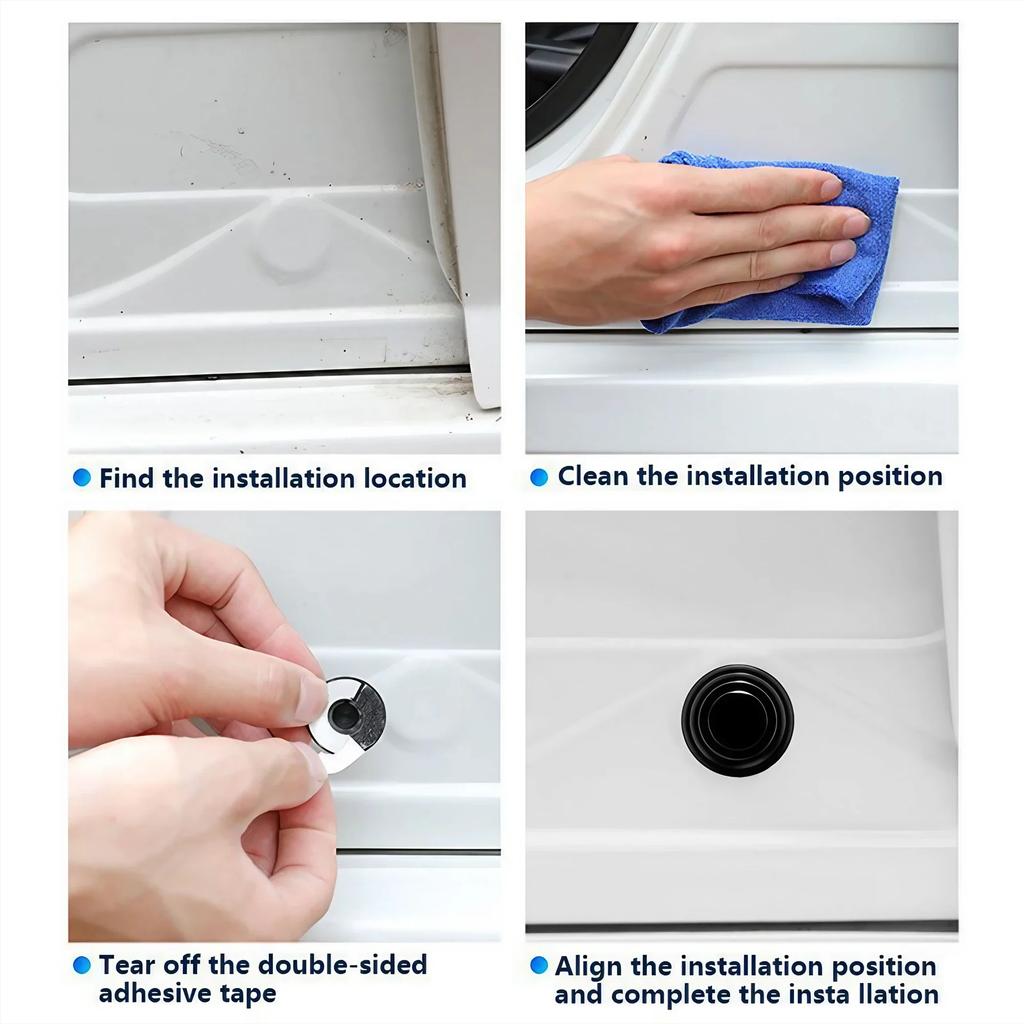 4pcs Car Door Cushioning Silicone Door Closing Silent Anti-collision Sticker Universal Shockproof Cushioning