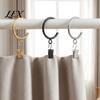 Easy Glide Drapery Rings for Home 10Pcs C Shaped Curtain Rings, Heavy Duty Bypass Metal Weight Hangers Passing with Eyelets French Return Rods Smooth
