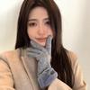 Cute Woolen Touch Screen Winter Plush Gloves with Added Fleece and Thickening for Warmth Protection Against Cold Winds While Cycling or Driving