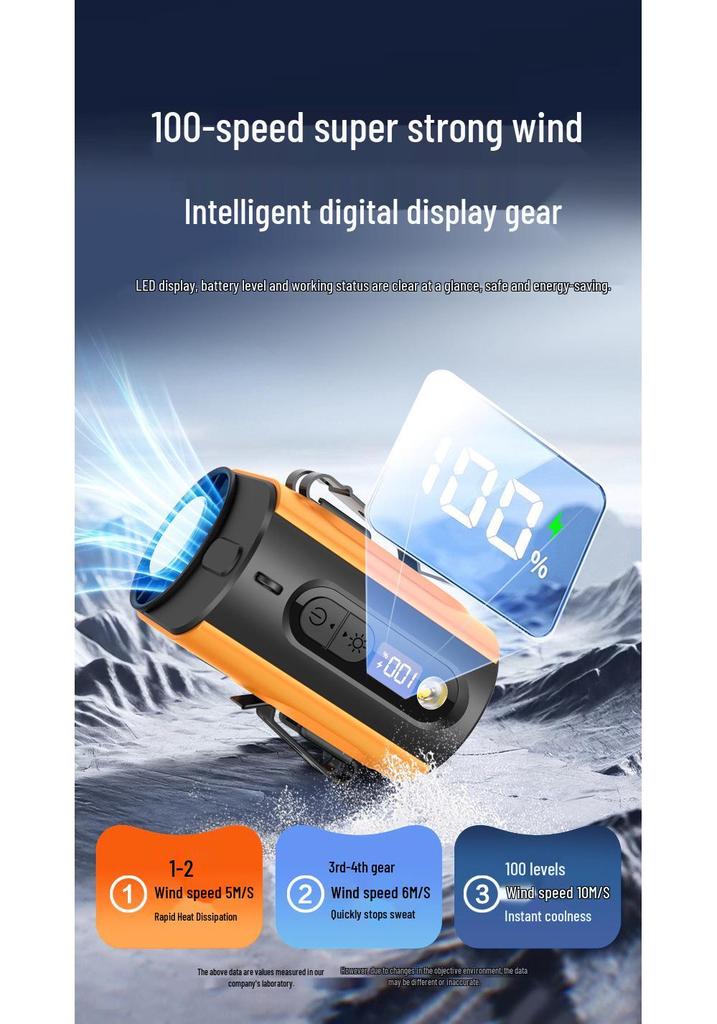 New 2026 Portable Ice Pack Waist Fan - USB Clip-On, High-Speed Cooling, Lightweight & Easy to Carry for Outdoor Use.