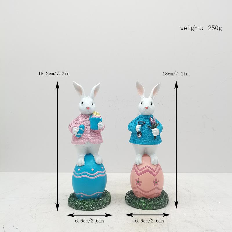 Adorable Easter Bunny Statue with Heart - Girly Desktop & Home Decor