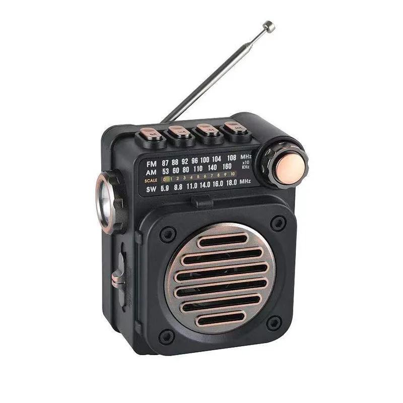 

Mini Pocket Radio FM AM SW Stereo Radios Receiver Bluetooth Flashlight Music Player Built-in Speaker Radio For Outdoor Cycling чорний