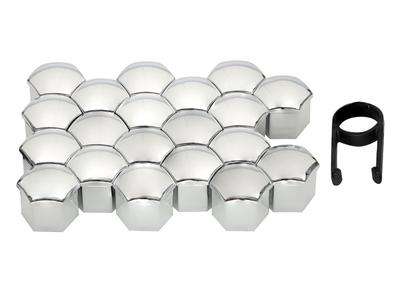 Screw Caps 21 Mm, Chrome, 20 Pcs.