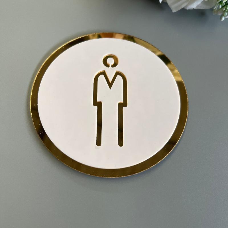 Segnale WC 3D Acrilico Uomo Donna Bagno Adesivo Murale Autoadesivo Decorazione Fai da Te Per Ufficio Attività Commerciale Hotel Caffetteria Porta Pubblica