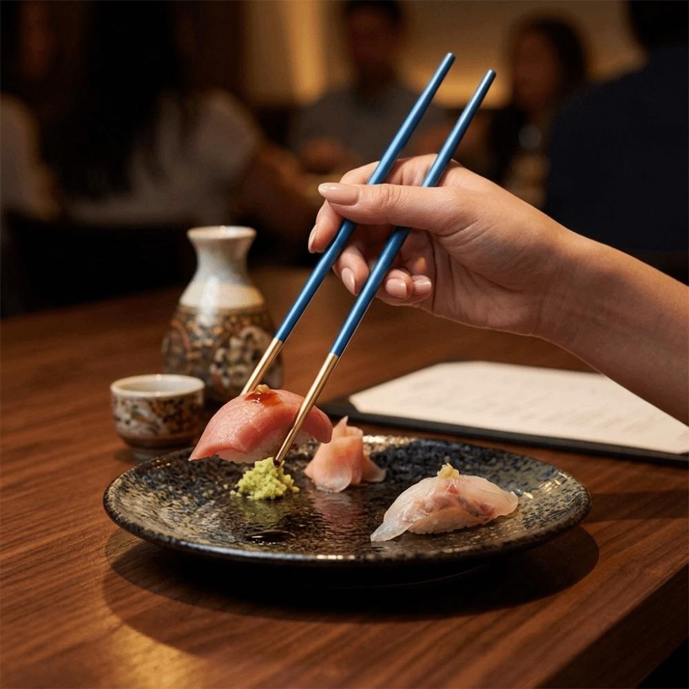 Smooth Chopsticks Rustless Steel Dining Chopsticks No Corrosion Metal Chopsticks Home Dining