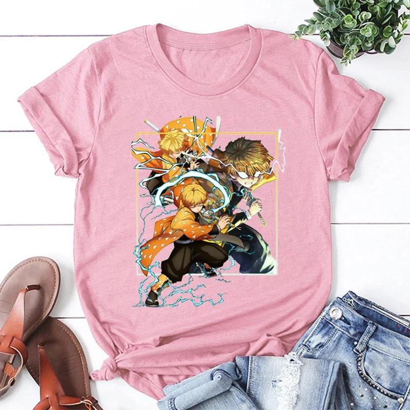 New Agatsuma Zenitsu Graphic Print T-shirt Men and Women Fashion Short Sleeve Street Casual Personality Anime T-shirt