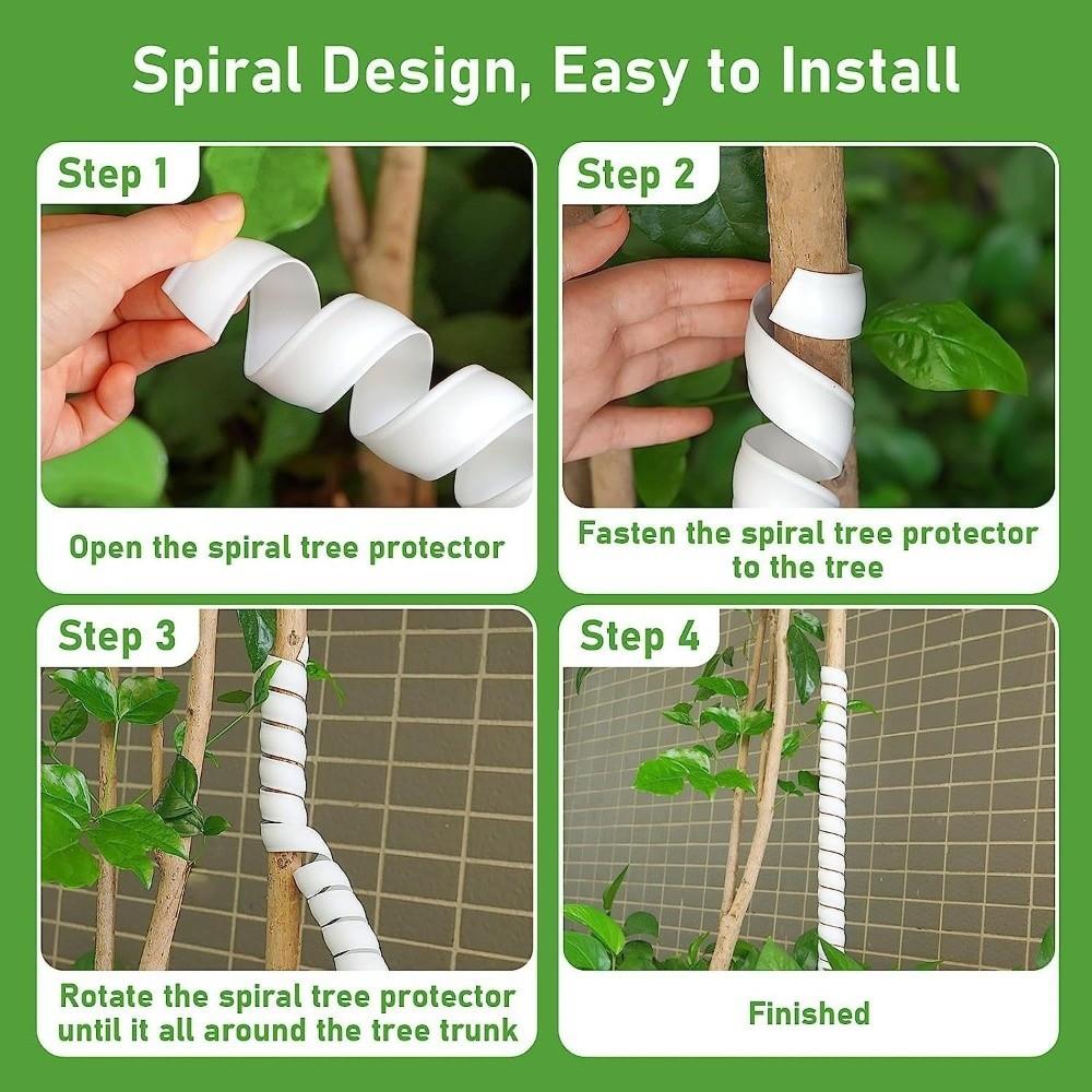 Practical 40cm Tree Bark Protector Spiral Plastic Tree Trunk Protector Tube Wraps Flexible Tree Guard Rodent Control