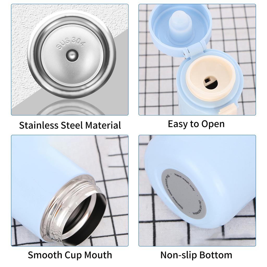 400 ml Vakuumbecher-Thermosflasche, Thermo-Wasserflasche, tragbar, auslaufsicher, Edelstahl-Wasser