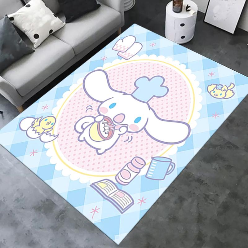Office Rug Sanrio, Cinnamoroll Anti-Slip Rug, Machine Washable for Living Room, Bedroom, Office, Multiple Sizes, Bedroom Mat, Decorative Mat, Durable