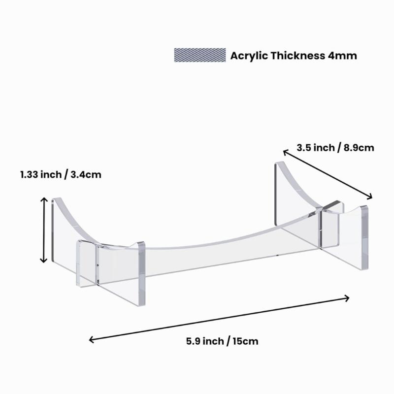 2Pieces Acrylic Sports Signature Ball Holder Stand for Displaying Basketballs Footballs Soccer Balls and More