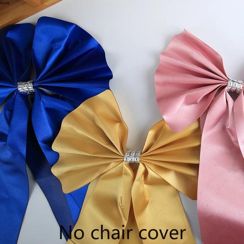10pcs New Sashes Elastic Bow Tie Ready Made Chair Sashes Band For Wedding Party Hotel Banquet Event Decoration Wholesale