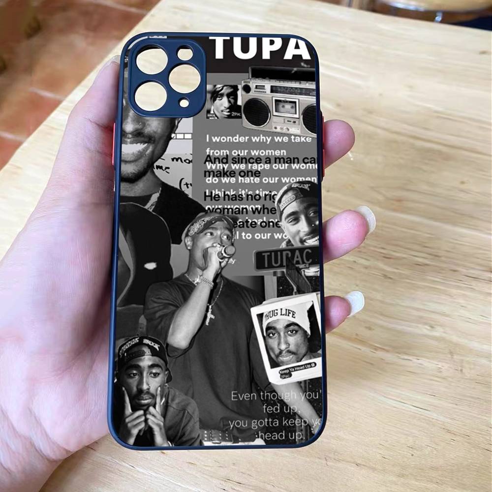 Rapper 2Pac Singer Tupac Cover For iPhone X XS 11 12 13 14 15 16 pro MAX mini Phone Case Matte shockproof