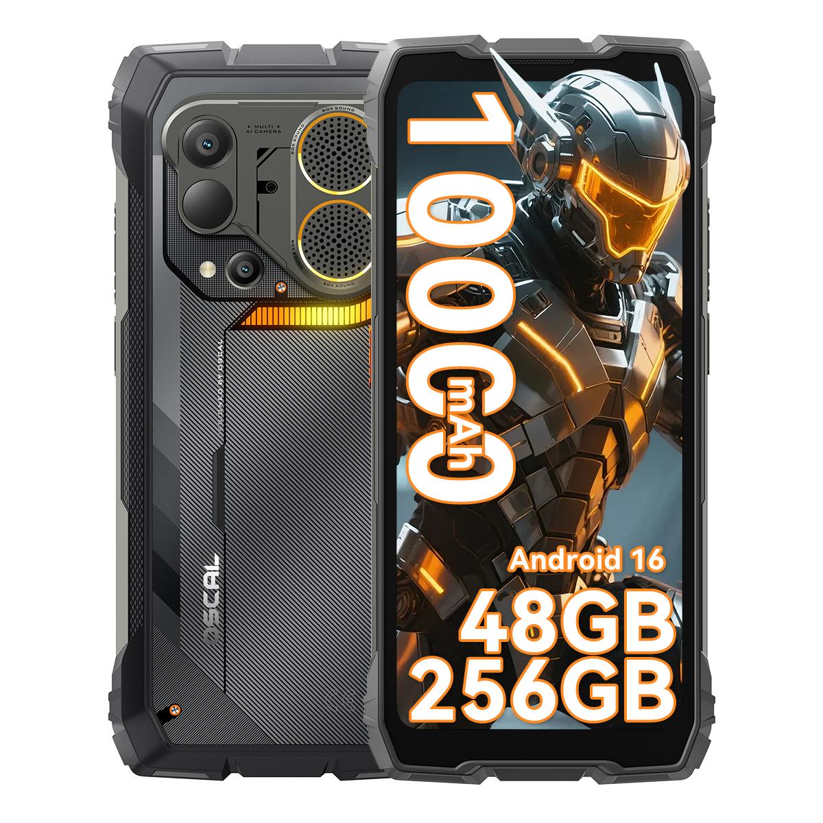 OSCAL PILOT 6 Robustes Handy mit Wärmebildkamera 48 GB + 256 GB Android 16 10000 mAh Smartphone Only cell phone schwarz