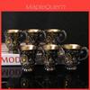 Vintage Metal Liquor Glasses With Antique Finish For Home Bar And Gift Use