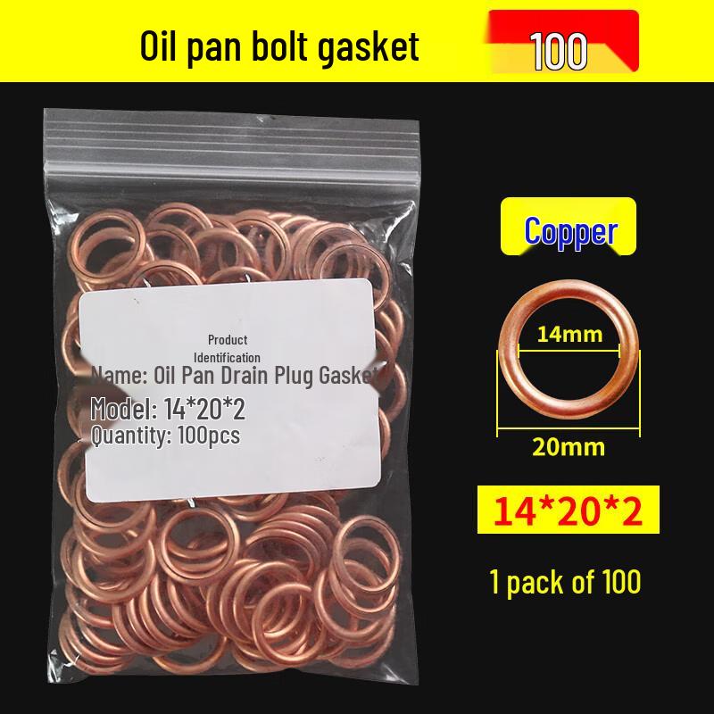 Jundingying Engine Oil Drain Plug Copper Gaskets