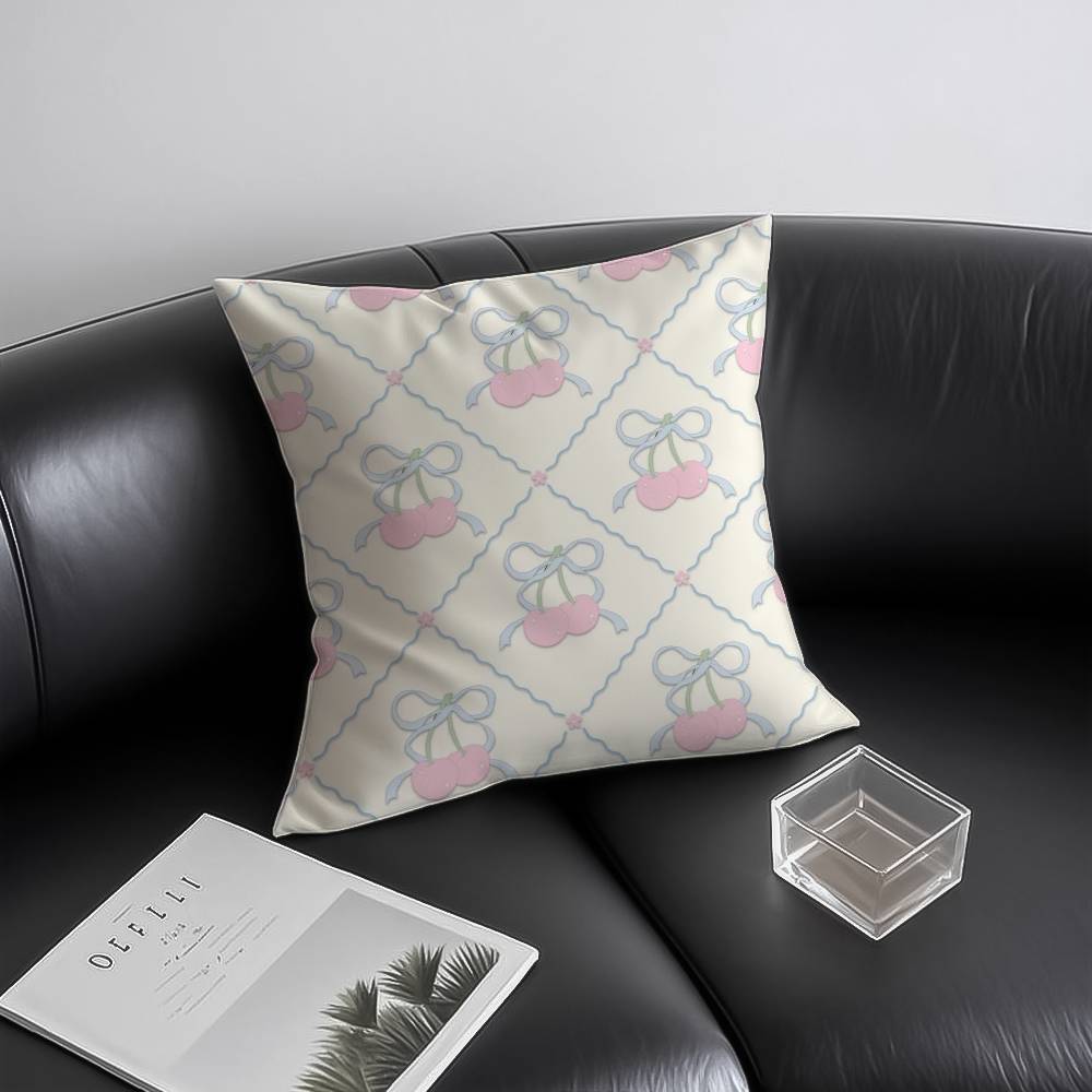 

Cherry-patterned floral print Pillow Case Anti-dustmite Invisible zipper Sofa Bed 12x12Inch