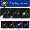 USB C Keychain Flashlight Rechargeable Multifunction Mini Portable Light Emergency Outdoor Torch with Whistle