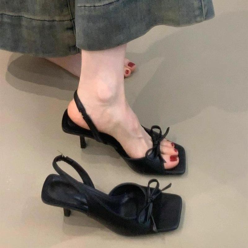 New Women's Shoes with Thin Heels One-strap Square-toed High Heels