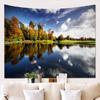 Natural Landscape Series Printed Tapestry Mountain Water Tree Background Painting Wall Decoration Blanket Tablecloths Beach Towels