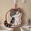 Cute Coral Fleece Cat Hand Towel Strong Water Absorption Thickened Bathroom Kerchief Soft Hanging Handkerchief Bathroom