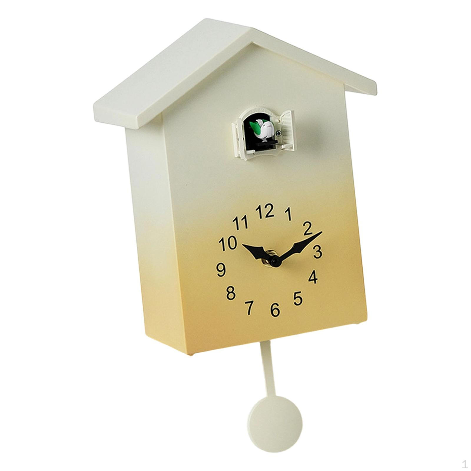 

Wall Clock Accessories Lightweight with Pendulum Decoration Ornament for Bathroom Office жовтий