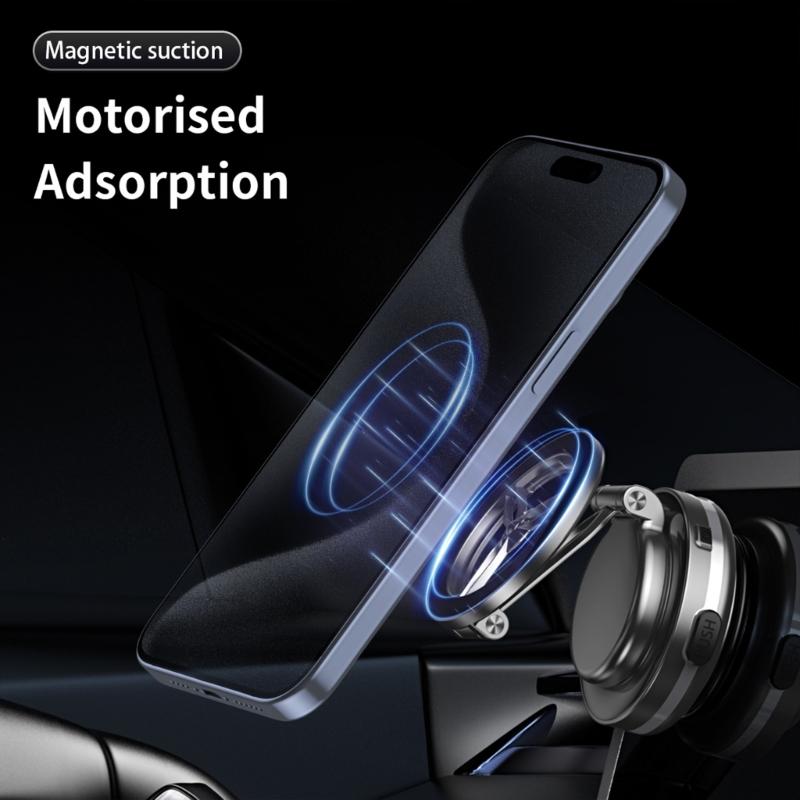 Portable Secure Magnetic Car Phone Bracket Holder with Vacuum Suction for Navigation Video Calls Safe Driving Experience