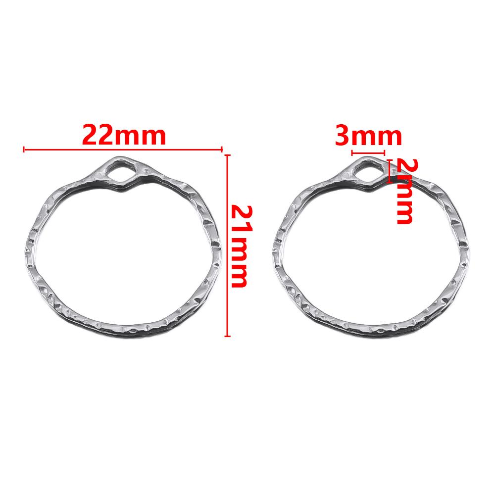 

5pcs 304 Stainless Steel Irregular Heart Circle Hollow Charms Connectors for DIY Jewelry Findings Women Earrings Making Necklace 5pcs