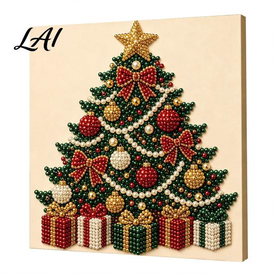 Progetti Artistici per Alleviare lo Stress Kit Perle Finte di Natale Pittura Capanna Innevata di Babbo Natale Kit Artigianale 3D Scintillante con Perline Fai da Te per Adulti Parete per le Festività Invernali di Casa