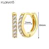 925 Silver Needle Crystal 9mm Small Hoop Earrings for Women Minimal Huggie Earrings Colorful Zircon Piercing Earrings Jewelry