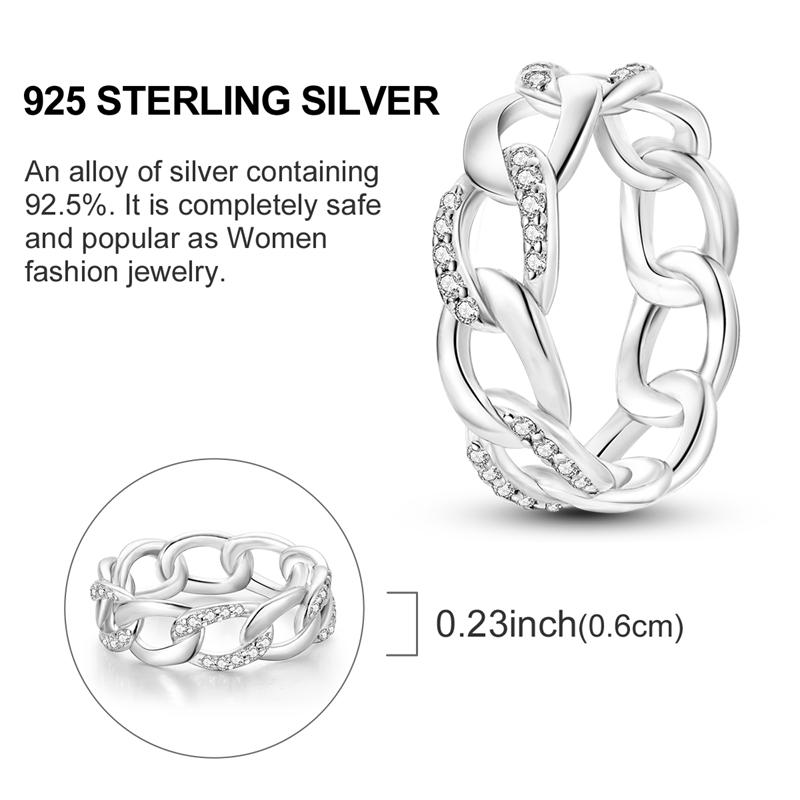 Silver Plated Sparkling Love Rings Zircon Winding Line Geometric Rings For Women Engagement Jewelry Anniversary Gift