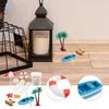 Miniature Beach Accessories For 1/12 Doll House Coastal Theme Decoration with Resin Lounge Parasol Seashells Scene Setting