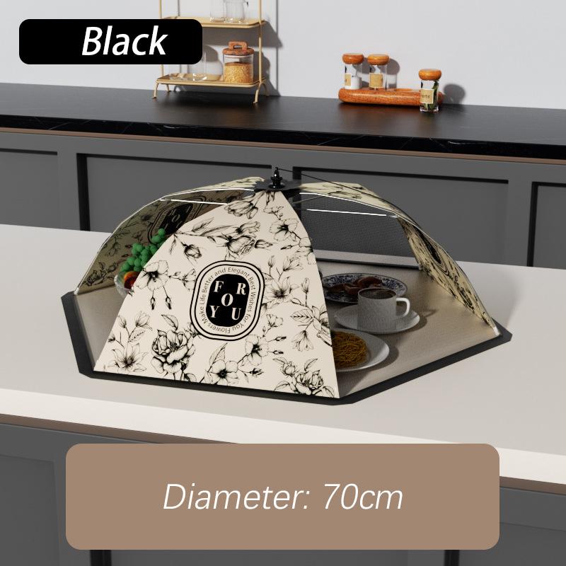 Foldable Breathable Food Cover Dust-Proof Mosquito-Proof Reusable Household Rice & Leftovers Protector for Dining Table