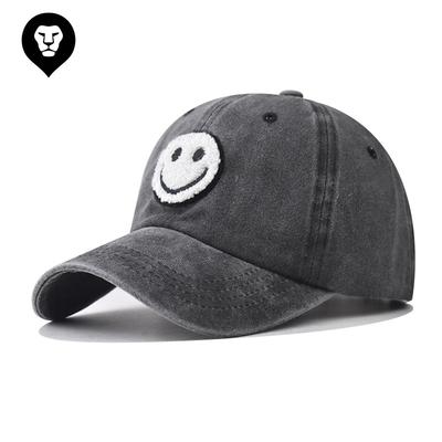 Gewaschene und alte Eltern-Kind-Aufkleber Smiley-Sticker-Baseballkappe Gewaschene und alte Schirmmütze Klassische Baseballkappe