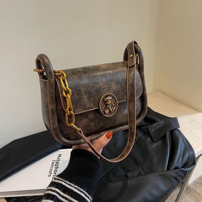 IELGY High-End Texture Retro Messenger Bag Fashionable All-Match Small Square Bag