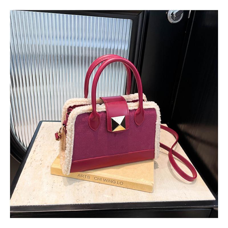 Fashion Lock Portable Small Square Bag Winter New Fashionable Shoulder Bag Simple Commuter Messenger Bag