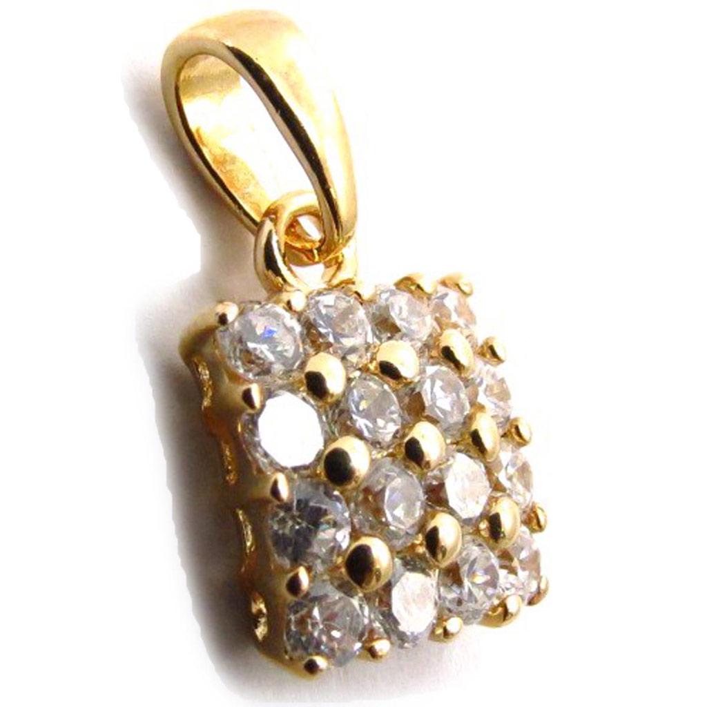 Les Trésors De Lily [C5640] - White 'Pavé De Rhinestone' Gold Plated Pendant