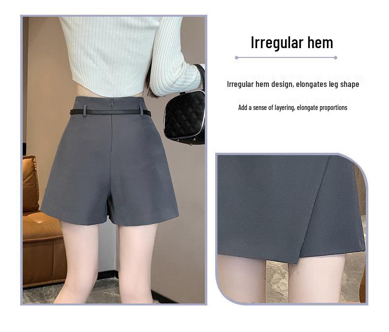 Coffee High-Waisted A-Line Irregular Culottes Skirt - Women's Spring 2025 Trend