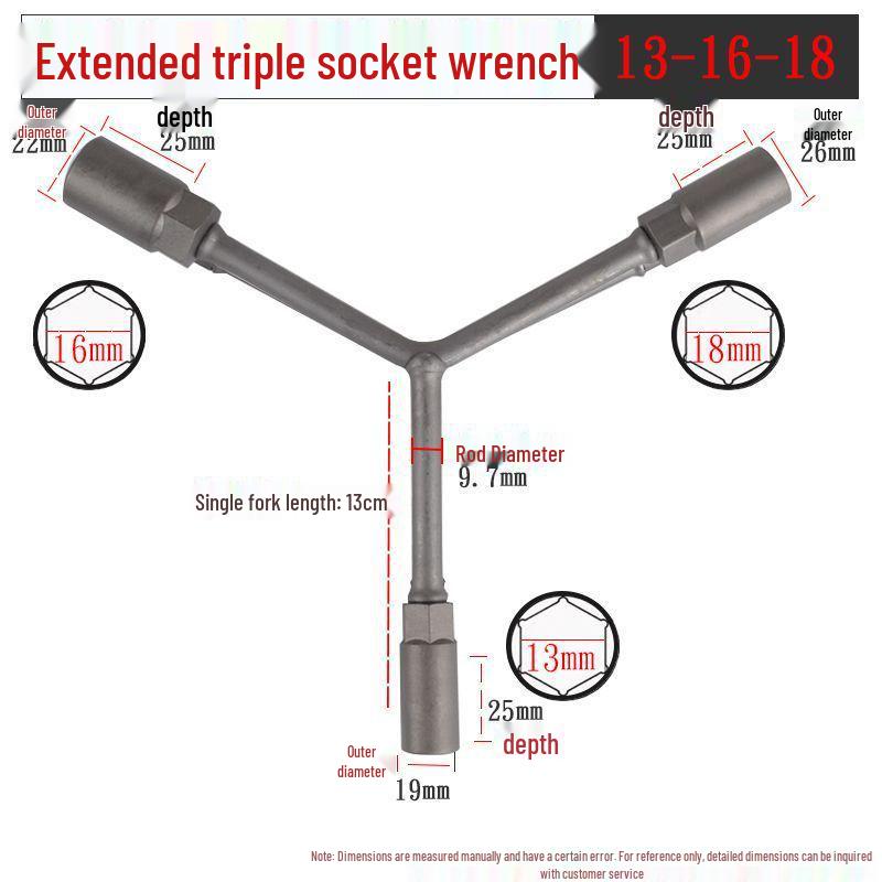 Multifunctional Y-Type Extended Socket Wrench Set