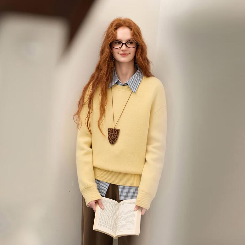 

SanCai 2025 Winter Loose Drop Shoulder Knitted Pullover Top L