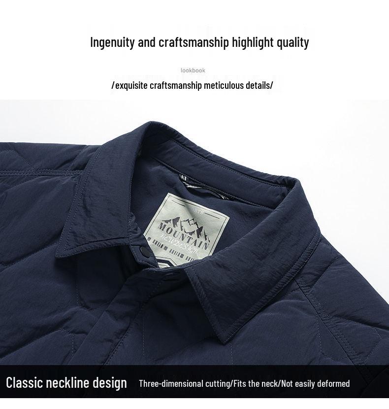 Men's Lightweight Lapel Duck Down Quilted Jacket
