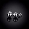 925 Silver 8/10mm Round Smooth Solid Bead Ball Stud Earrings For Women Wedding Engagement Party Jewelry
