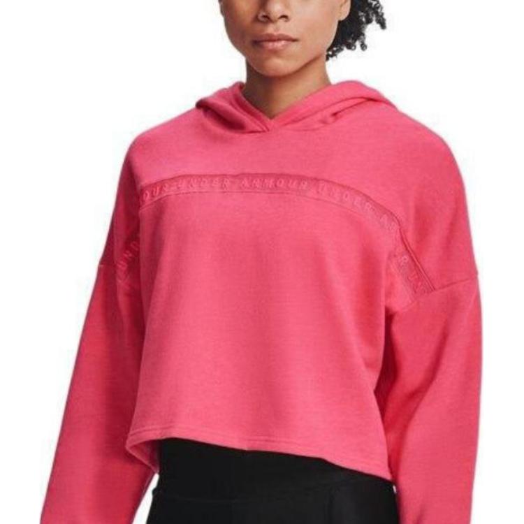 Under Armour Taped Fleece Hoodie Women hoodies Lemon-Juice Pink 1328947-668