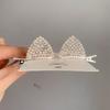 2pcs Rhinestone Cat Ear Hair Clips, Cute Women's Top Clips, Fashionable Hair Accessories, Design for Back To School, Halloween Decoration