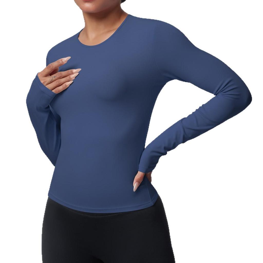 Breathable Skin-friendly Long Sleeve Yoga Top with Waist-cinching Design